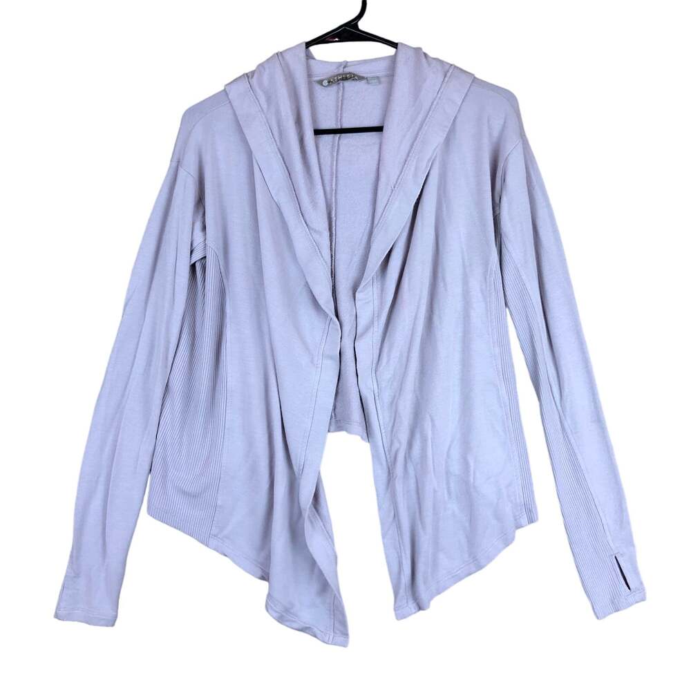 Athleta Womens Sweater Lilac Purple Nirvana Wrap Cardigan Waterfall Hooded XXS